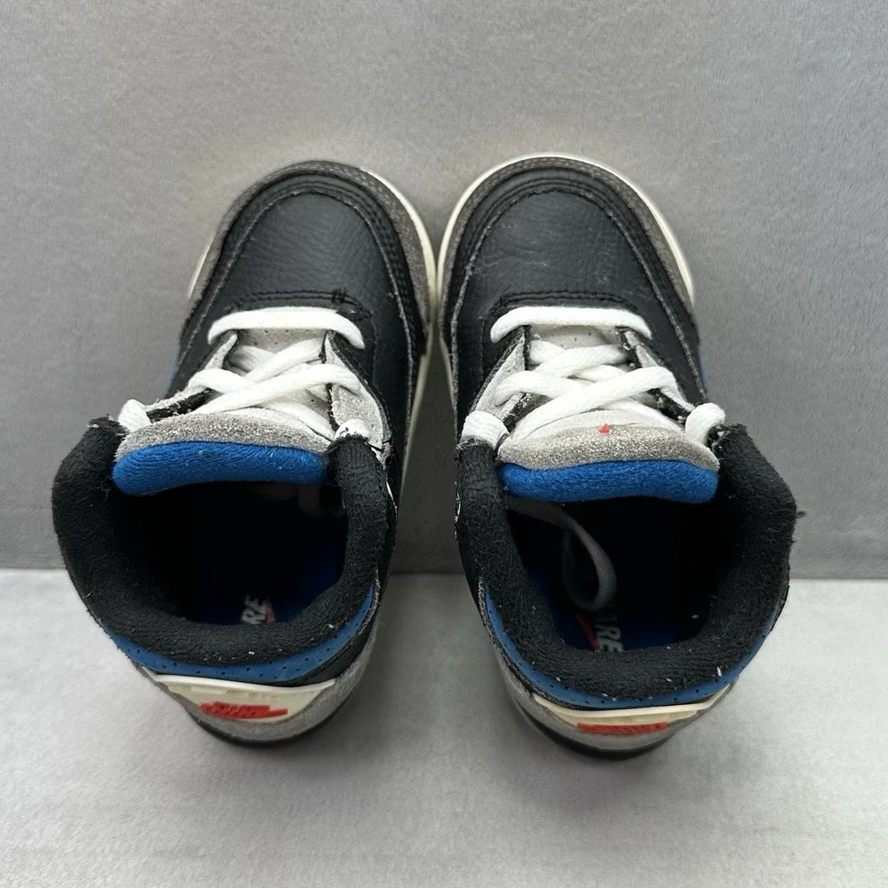 Nike Air Jordan 3 Retro OG (TD) Size 7C Shoes Rare Air Black / Grey Baby Sneaker